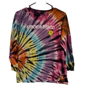Eighty Eight Brand Crew Neck Long Sleeve Graphic Tie Dye T-shirt Size 14-16 XXL